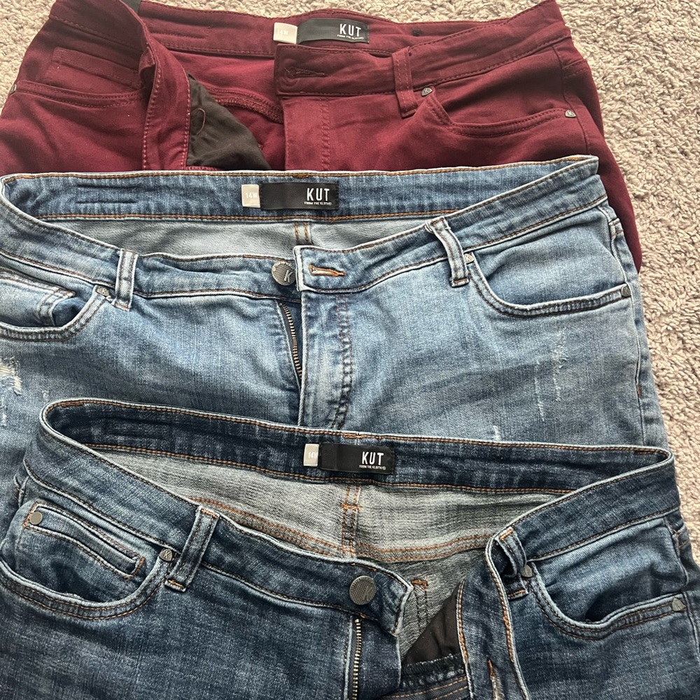 3 pair lot of 14w gorgeous kut from the kloth skinny jeans!! $75.00